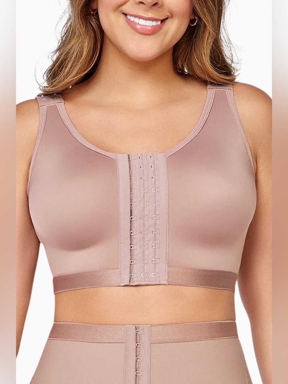 Curveez Post Surgical Bra BRAEEZ, Front closure, Cocoa, NWT, Size M